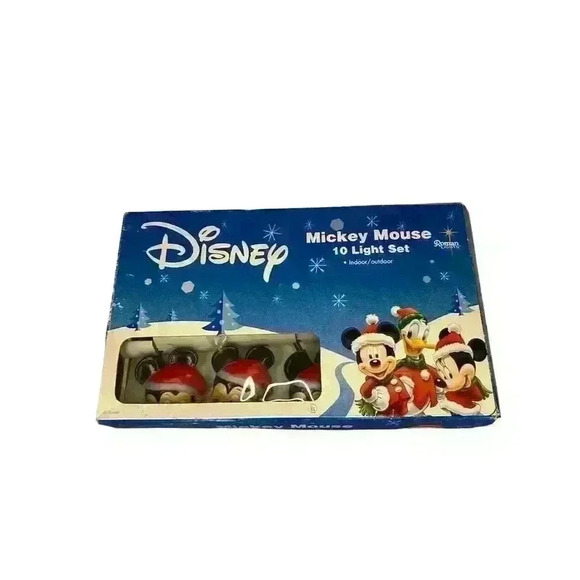 Disney Other - Vintage Disney Mickey Mouse 10 Light Christmas Decor Set Multicolor